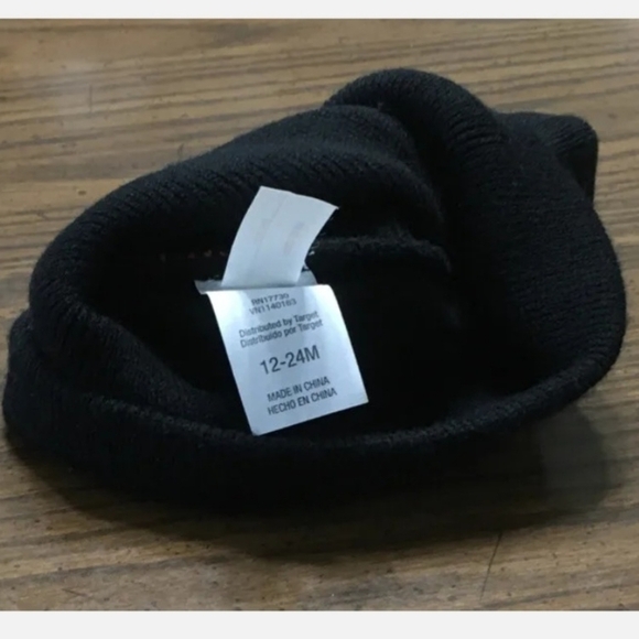 Cat & Jack Black Orange Monster Child's Beanie Winter Hat 12-24 M Infant Toddler - Picture 4 of 6